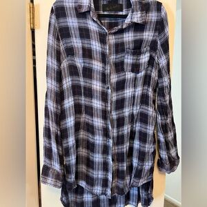 Flannel button up tunic